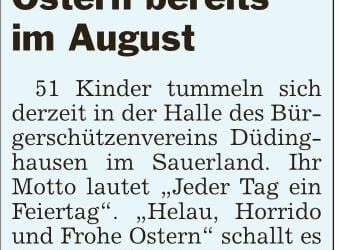 Zeitung Glocke vom 01.08.2022 | Ferienlager Vorhelm Sauerland