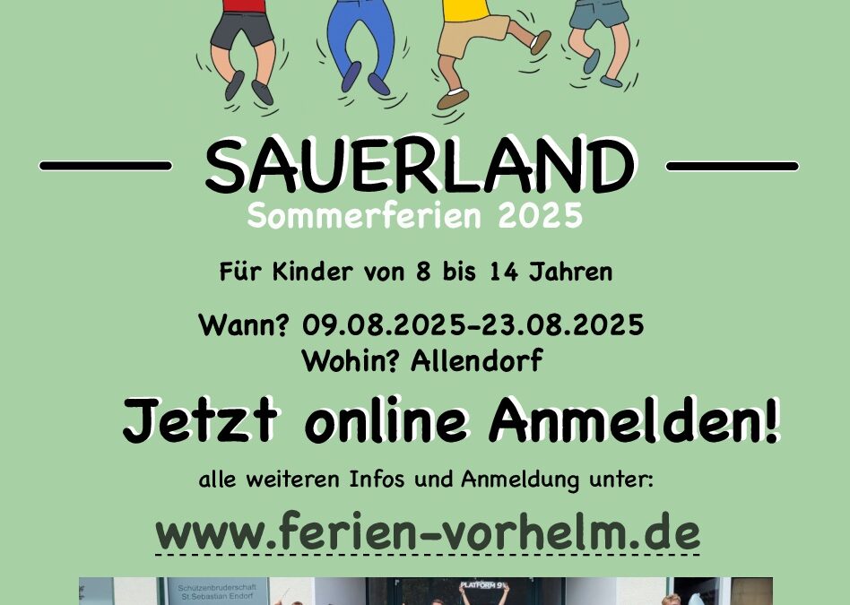 Anmeldung für das Ferienlager Vorhelm – Sauerland